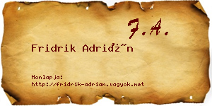Fridrik Adrián névjegykártya