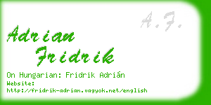 adrian fridrik business card